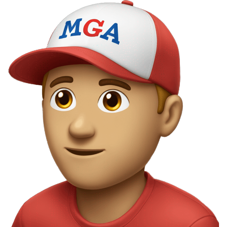 Red ball cap that says MAGA  emoji