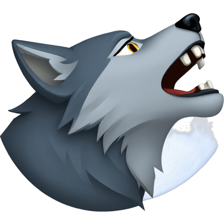 wolf howling at moon emoji