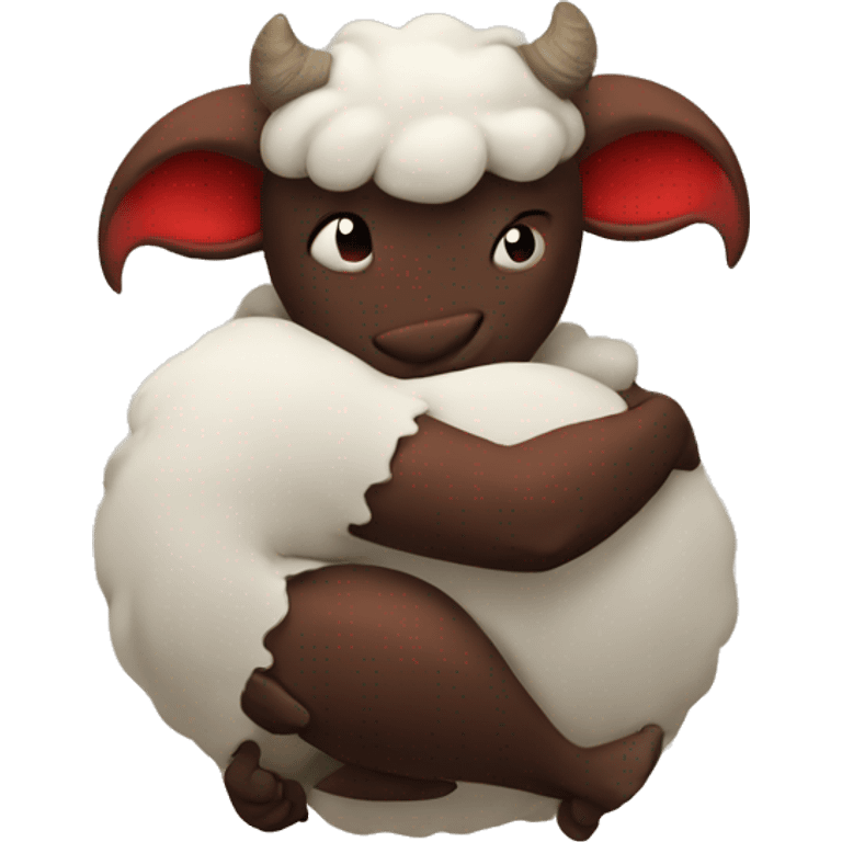 Devil hugging sheep  emoji