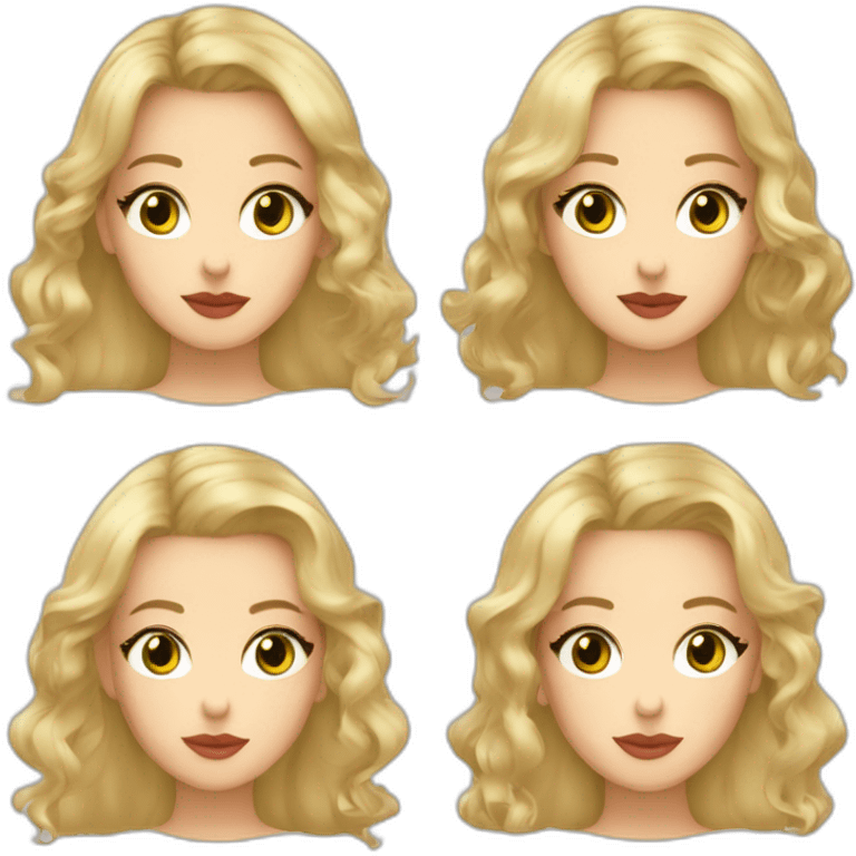 femme grande cheveux aux epaules blonds et chatains les yeux verts et les levres epaisses emoji