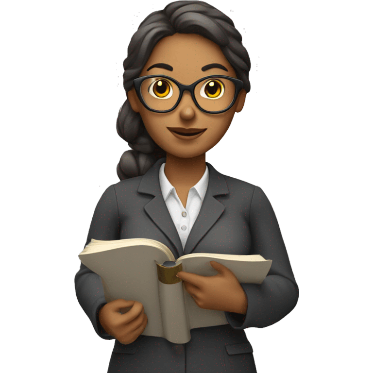 Teacher woman with a book and a pointer  emoji