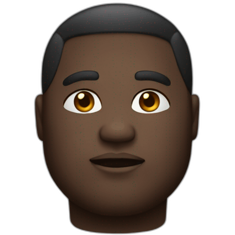 a man with dark skin, chubby face and gradient cut with a chain around his neck emoji