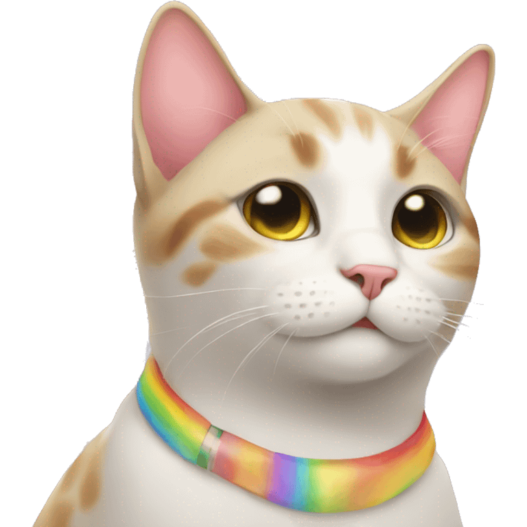 Cat with rainbow emoji