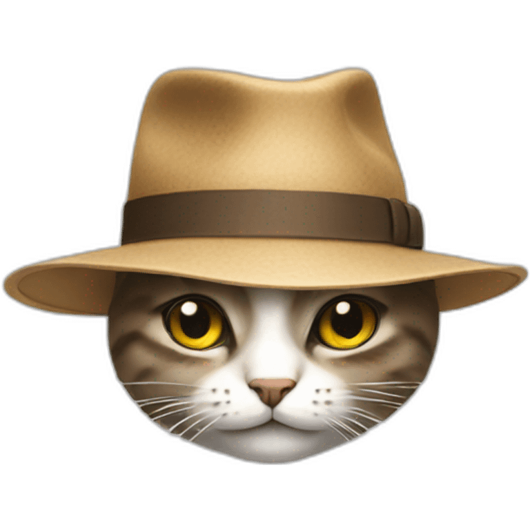 Un chat dans un chapeau emoji