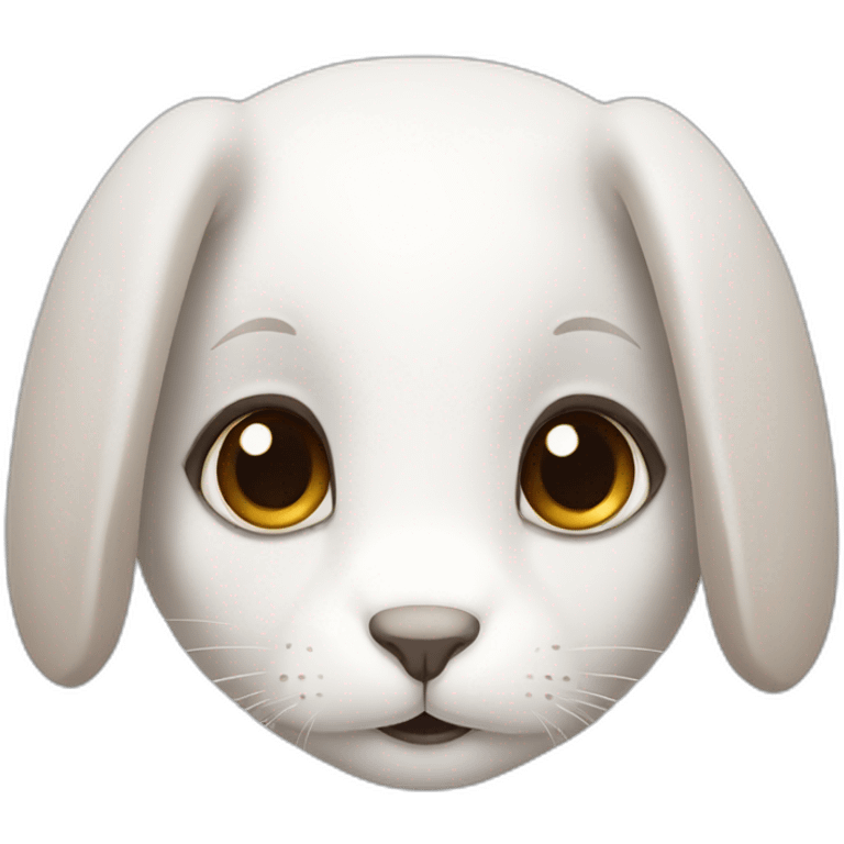 White female rabbit brown eyes emoji