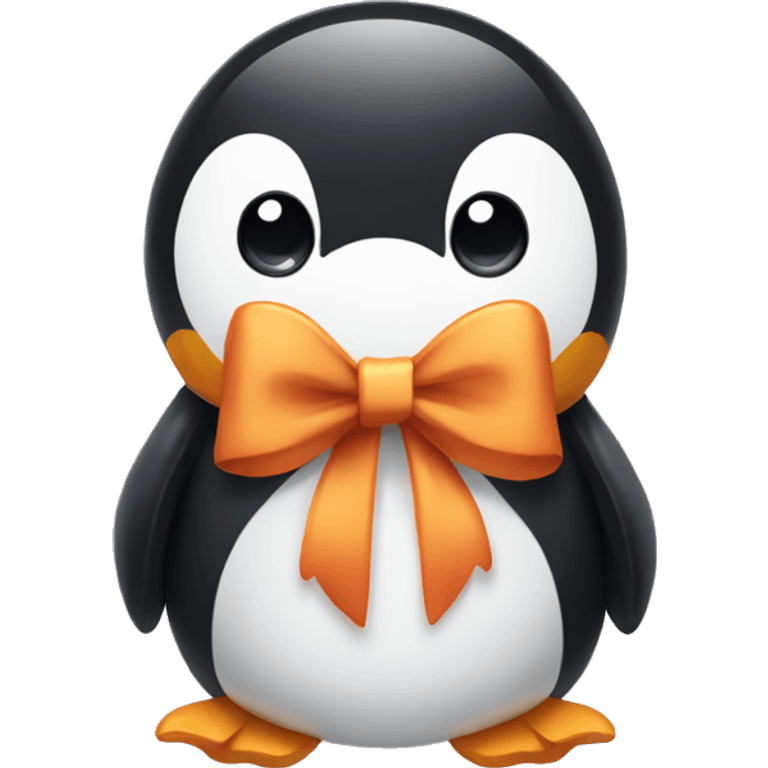 Penguin with bow emoji