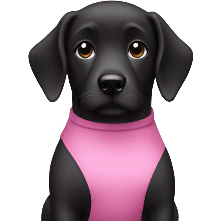 Pink top with black dog emoji