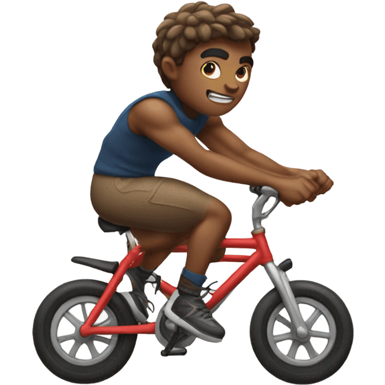 muscular boy riding bicycle emoji