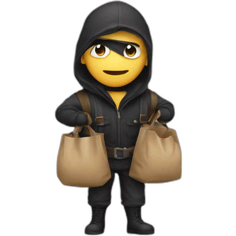 The thief with a bag on his back emoji