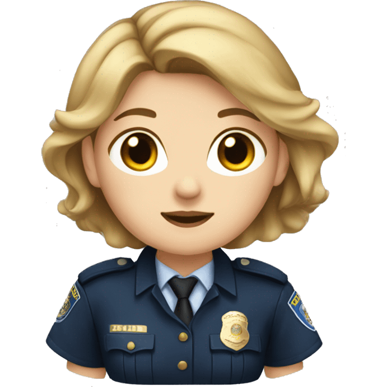 a girl with brown hair that is blond at the ends and wearing a police uniform emoji