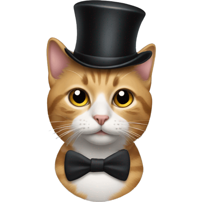 Cat wearing a top hat emoji