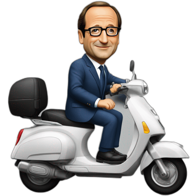 françois hollande sur un scooter emoji