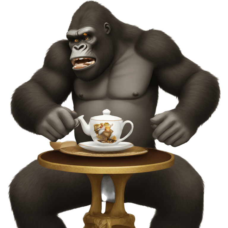 king kong having tea emoji