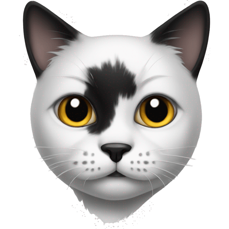 White cat with black patches  emoji