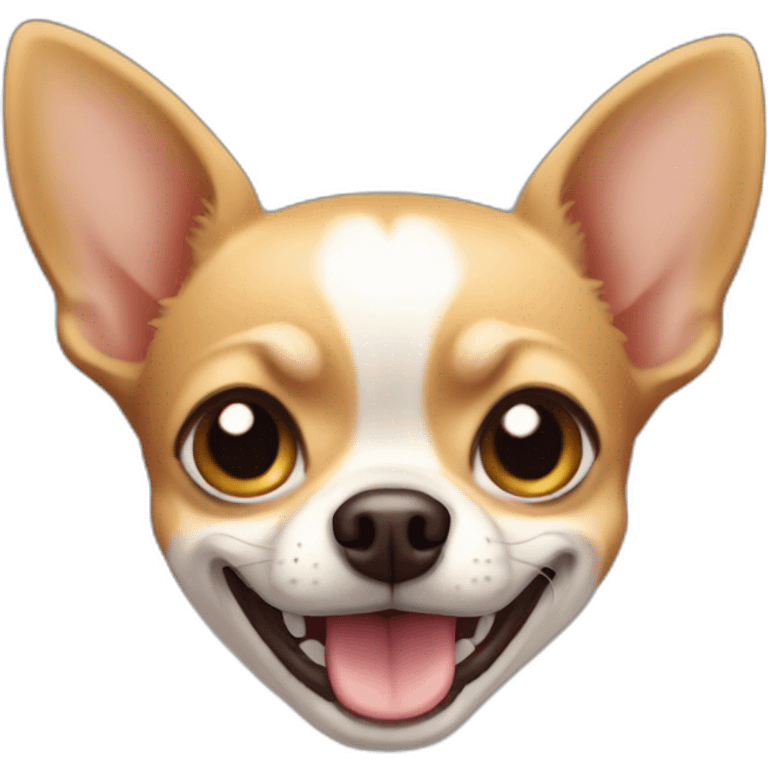 Chihuahua smiling strangly emoji