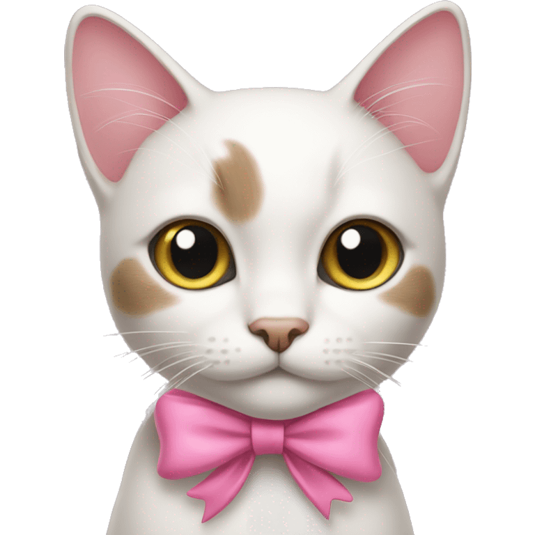 Cat with a pink bow emoji