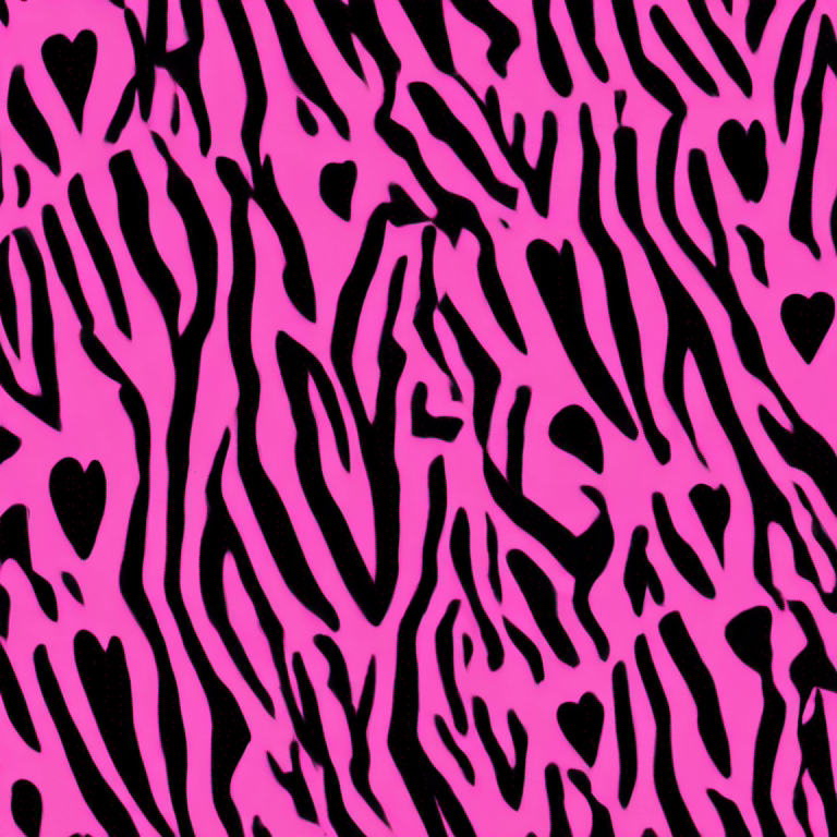 hot pink and black zebra striped heart emoji