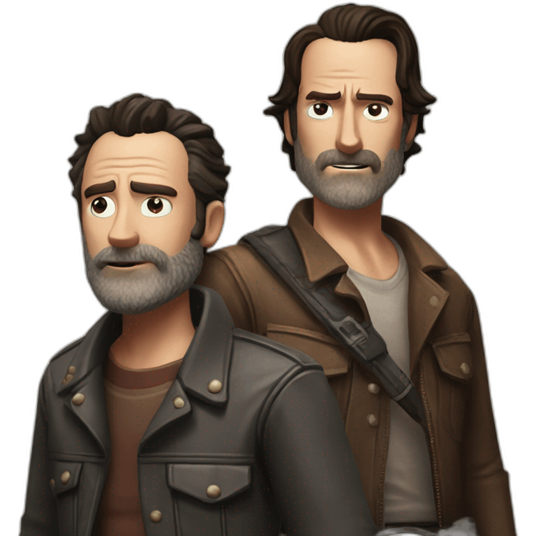 rick grimes and negan emoji