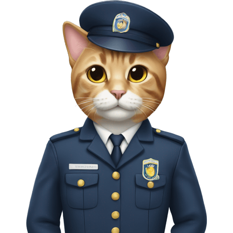 Cat wearing a uniform  emoji