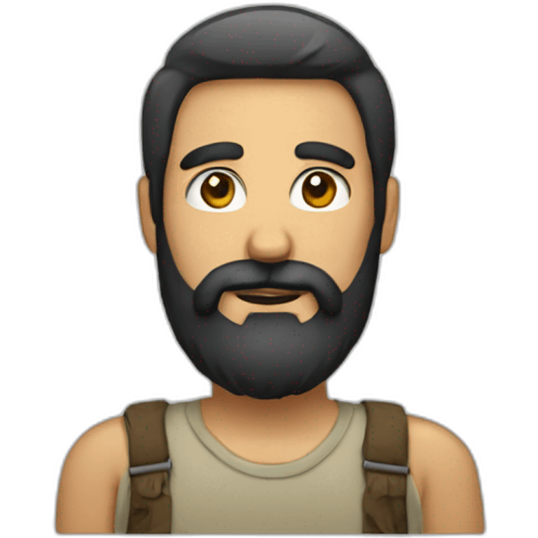 man with long black beard and short mustache emoji