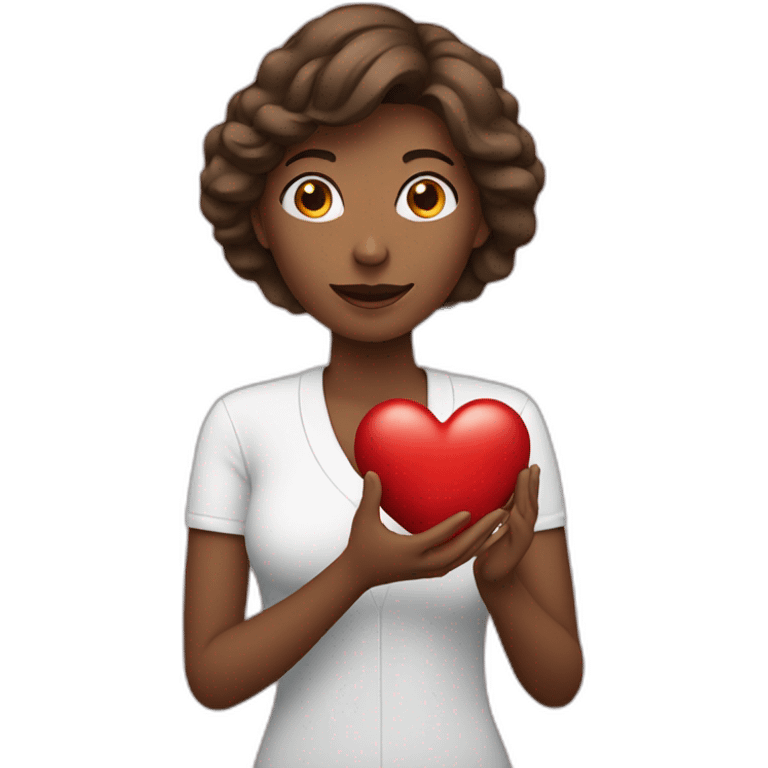 Women holding human heart healthy  emoji