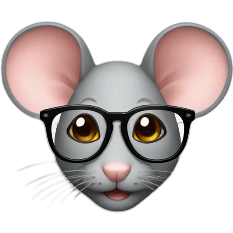 Mouse with glasses emoji