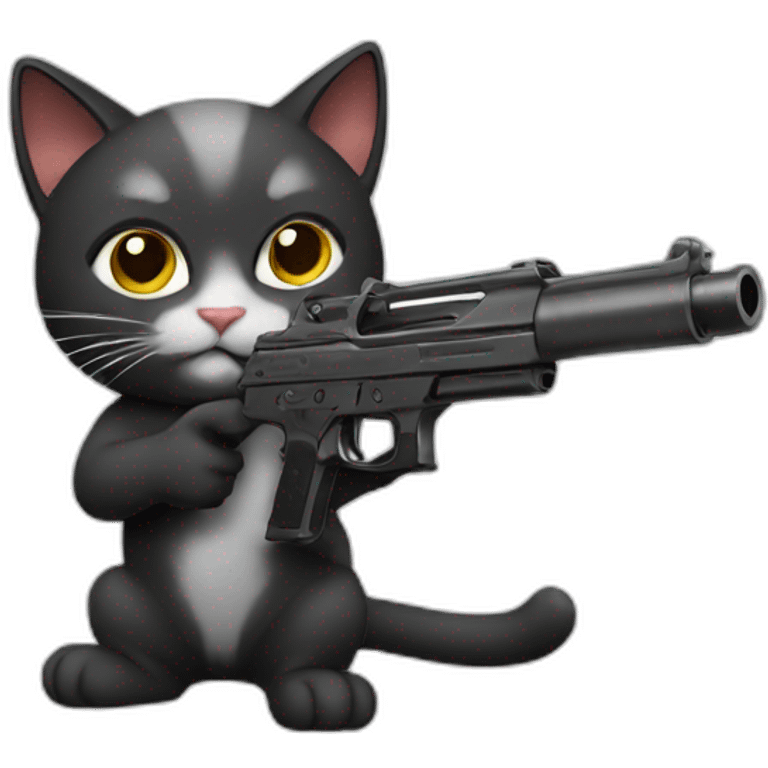 cat with gun emoji