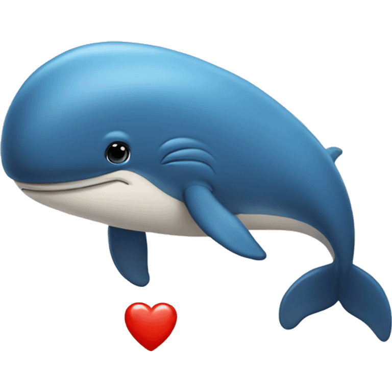 Blue whale with heart emoji