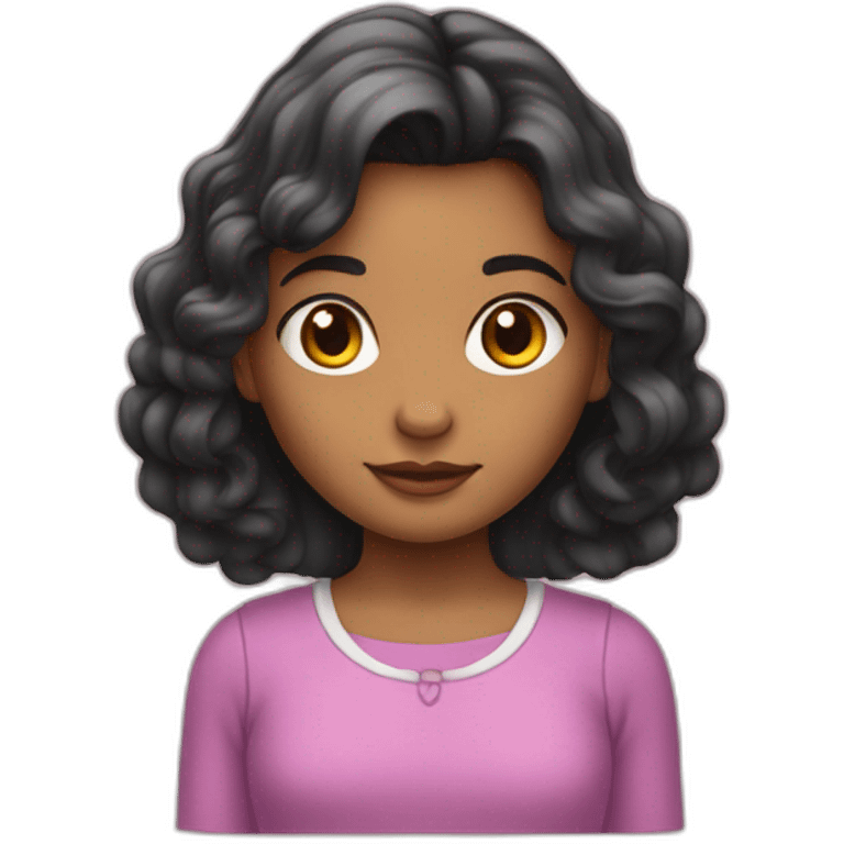 Una niña con falda y dos colitas en el cabello emoji