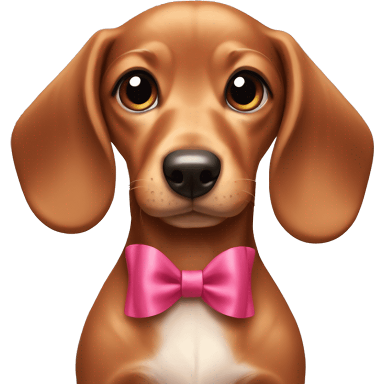 dachsund puppy with bow emoji