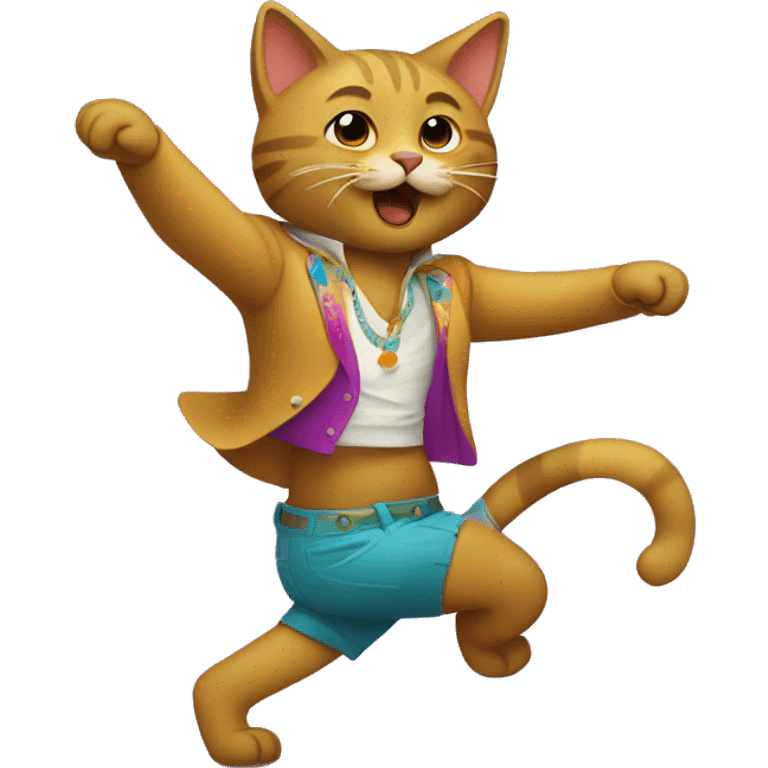 Gato bailando disco emoji