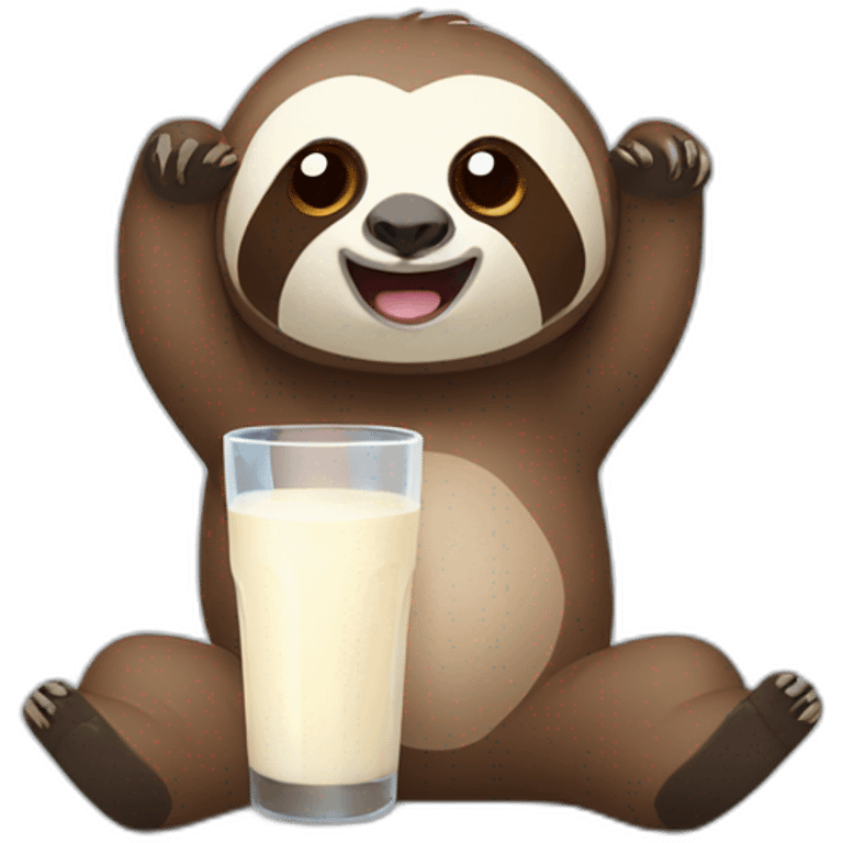 Sloth with milk glas emoji