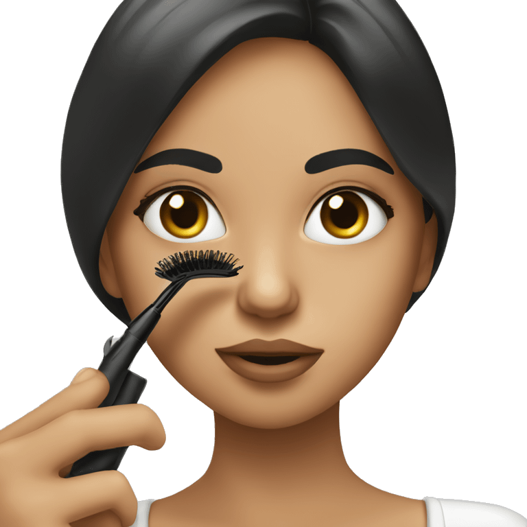 girl putting on mascara emoji