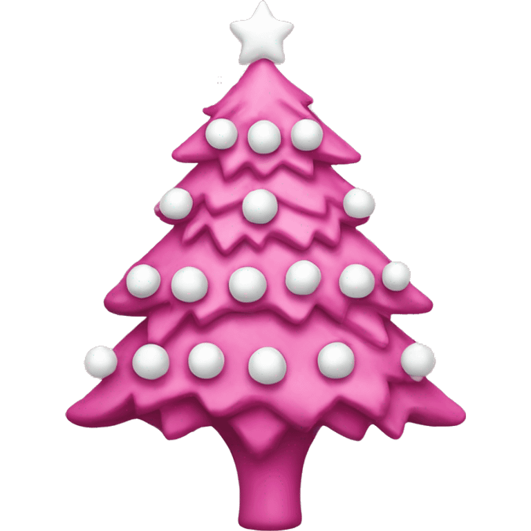 pink christmas tree with white ornaments  emoji