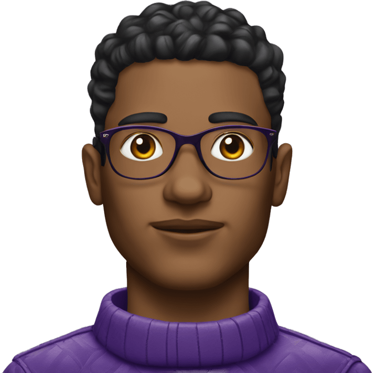 Guy wearing purple louis vuitton portrait emoji