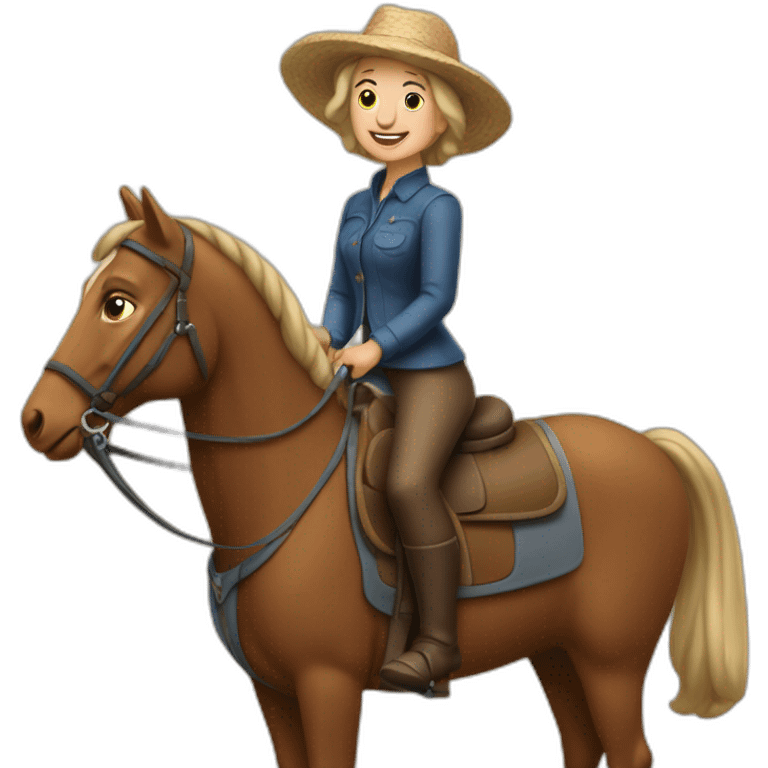 Une mamie sur un cheval emoji