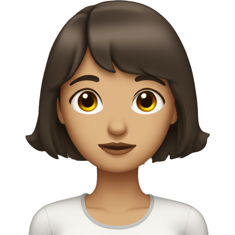 brunette girl with bangs sleeping  emoji