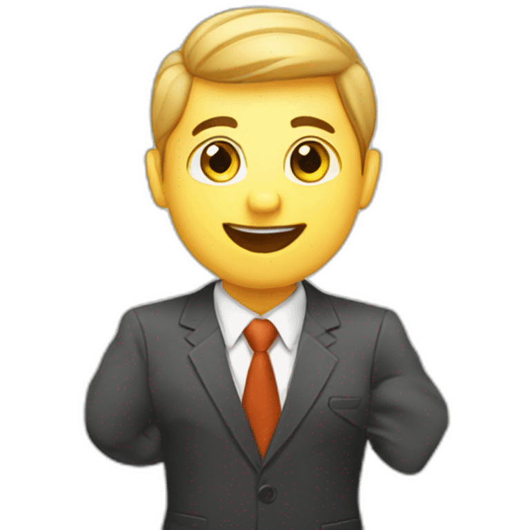 businessmen with rise chart emoji