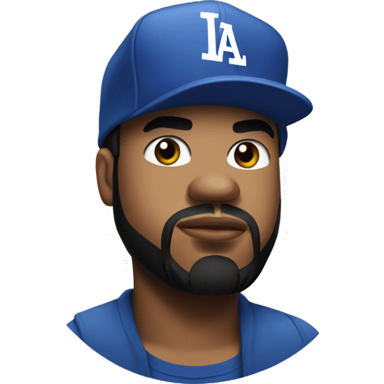 Ice cube rapper wearing LA hat emoji