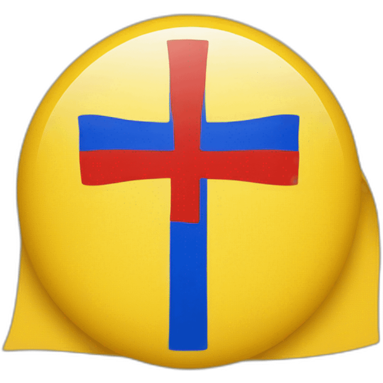 flag emoji with a blue Scandinavian cross with a red outline on a yellow background Ingermanland emoji