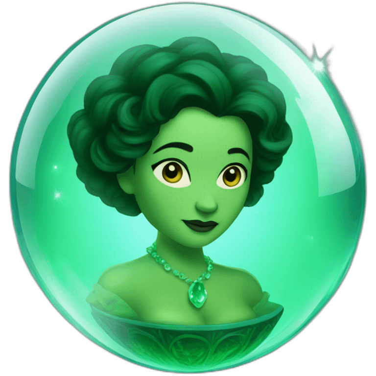 Madam Leota in a green Crystal ball emoji