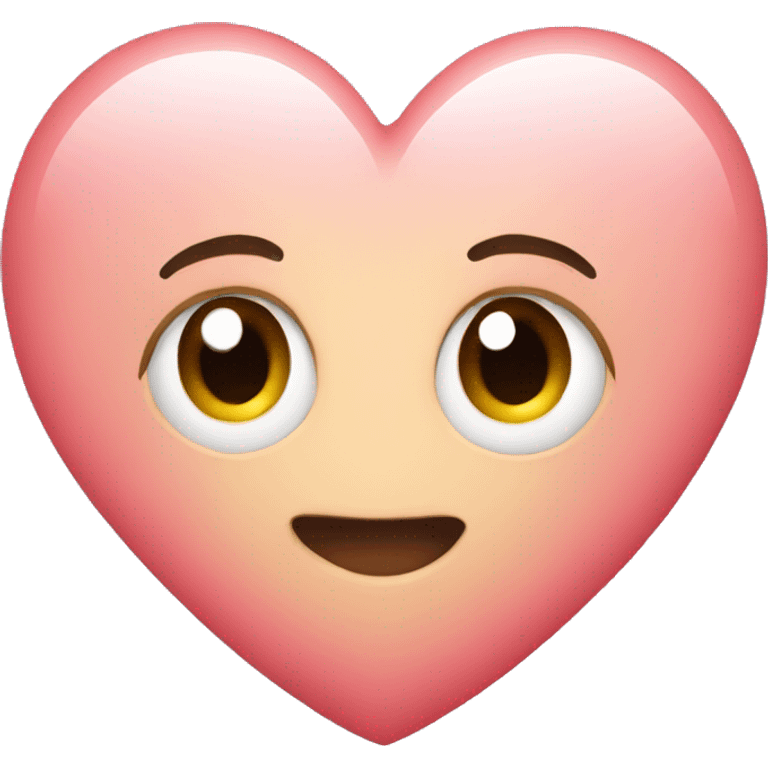 Heart with cute face emoji