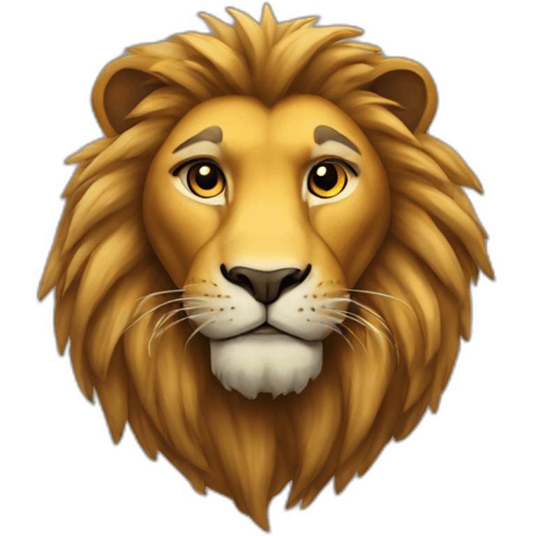 Lion qui est sur un tigre emoji