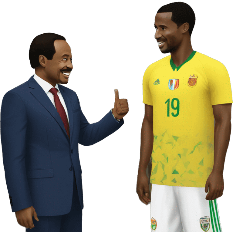 paul biya talking to samuel etoo emoji