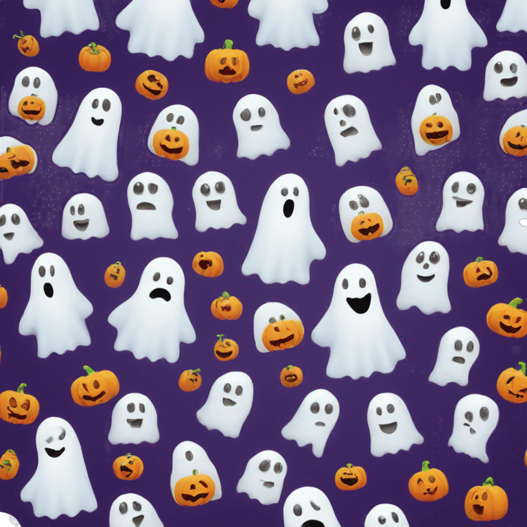 halloween ghost and pumpkin emoji