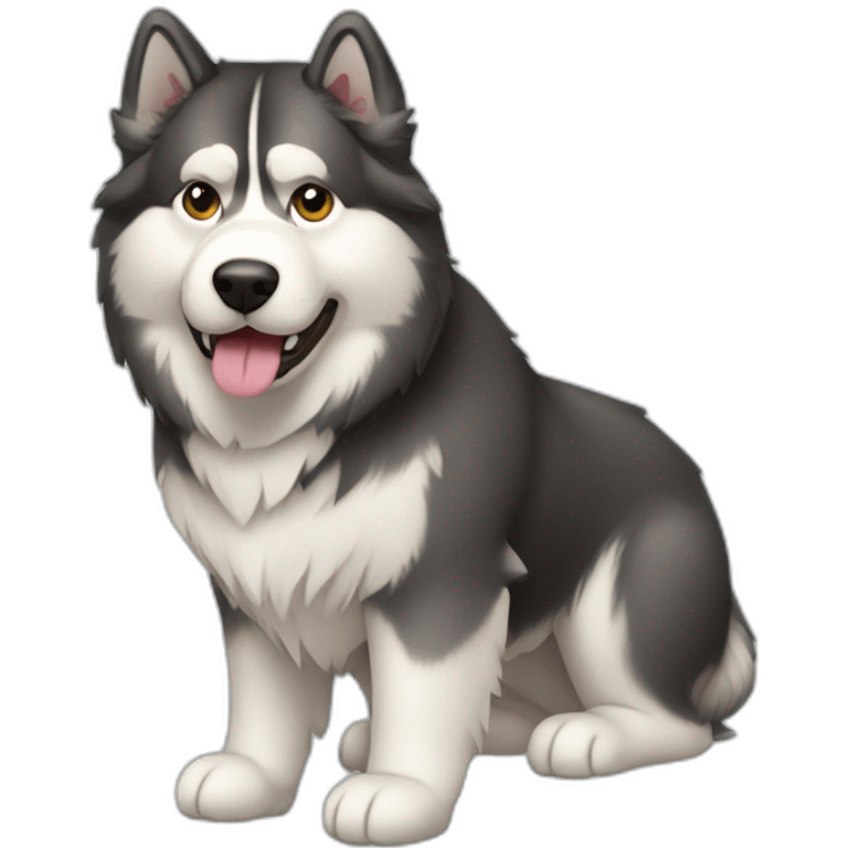 Dog alaskan malamute full-body emoji