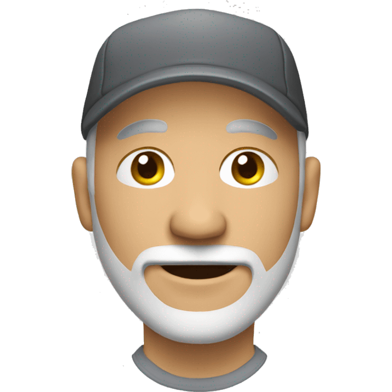 bald man with grey beard wearing cap emoji