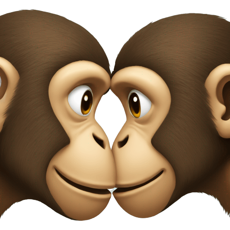 Two monkeys kissing emoji