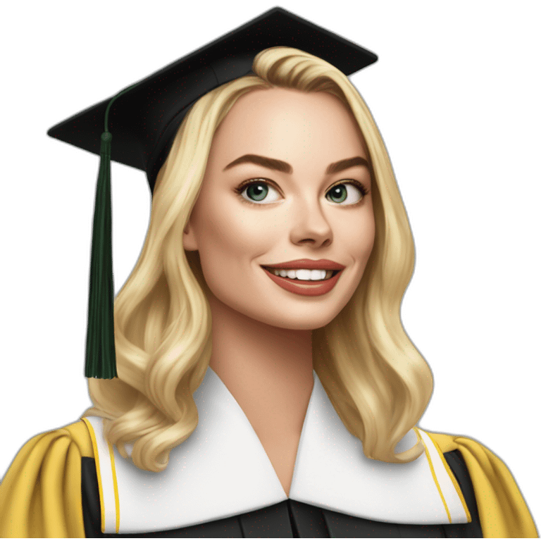 Margot robbie graduating from esigelec school emoji