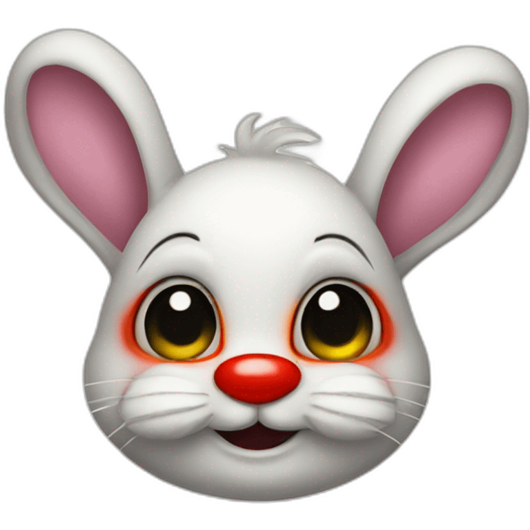 Cute Bunny with clown mask emoji